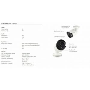CCTV Cameras: Swann NHD-885MSB 4K Ultra HD Bullet Outdoor Security Camera IR Heat Motion Night