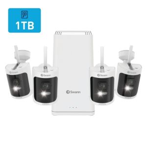 CCTV Systems: Swann NVK-AS4KH4 CCTV Kit 8 Channel 1TB NVR 4x AS4KCAM WiFi Rechargeable Cameras