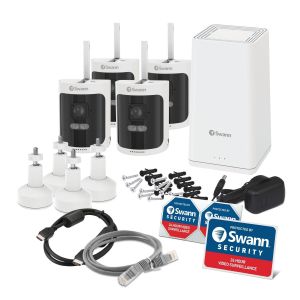 CCTV Systems: Swann NVK-AS4KH4 CCTV Kit 8 Channel 1TB NVR 4x AS4KCAM WiFi Rechargeable Cameras