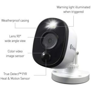 CCTV Cameras: Swann PRO 1080MSFB Heat-Sensing 1080p HD Flash Bullet Cameras CCTV - Twin Pack